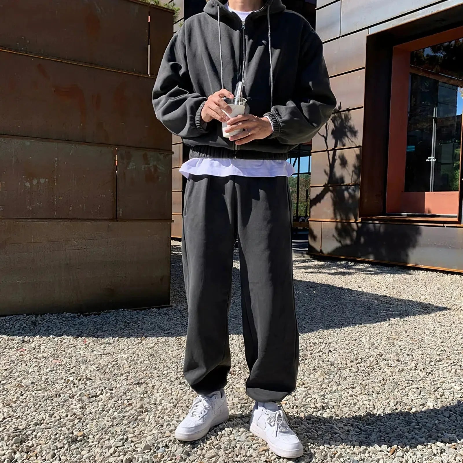 Washed Dark Gray Jacket and Pants