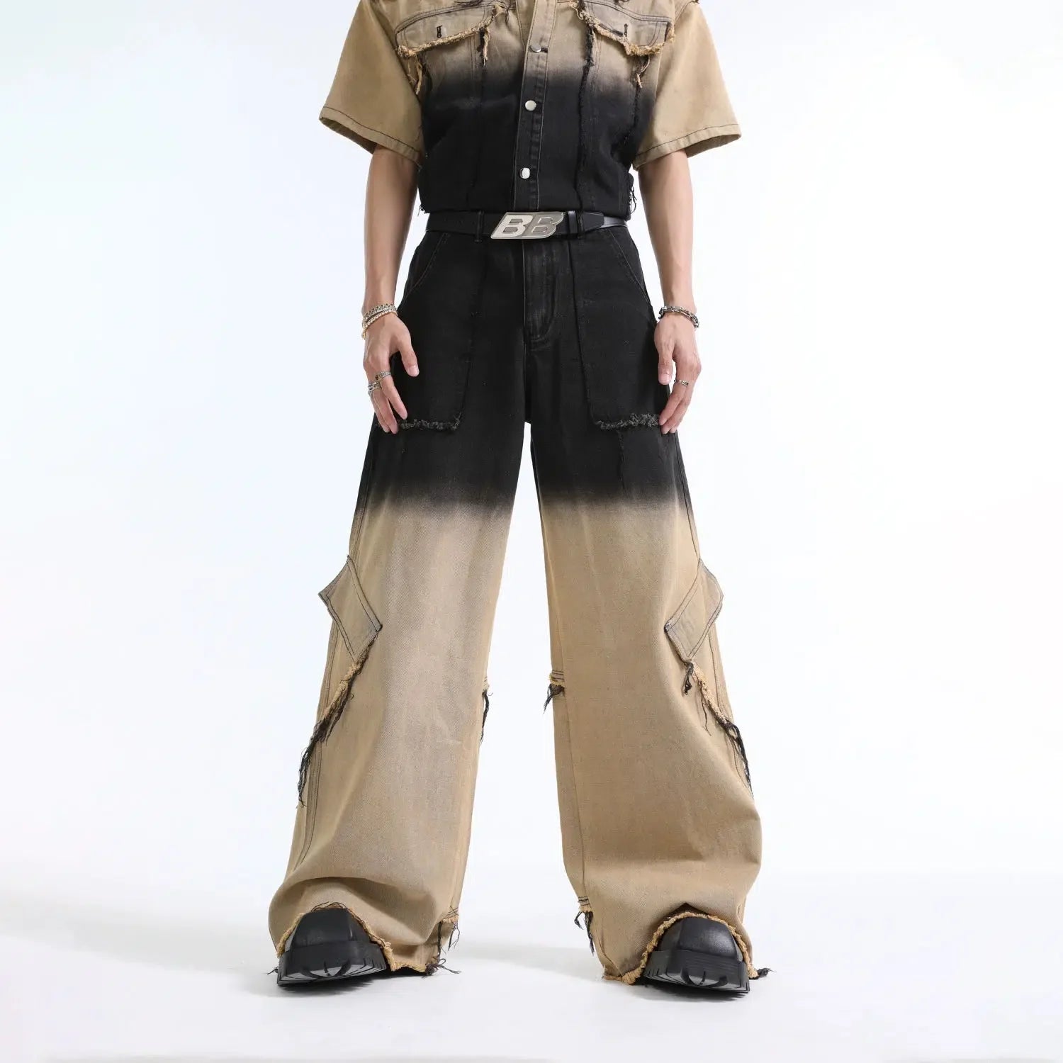 Washed Gradient Denim Suit