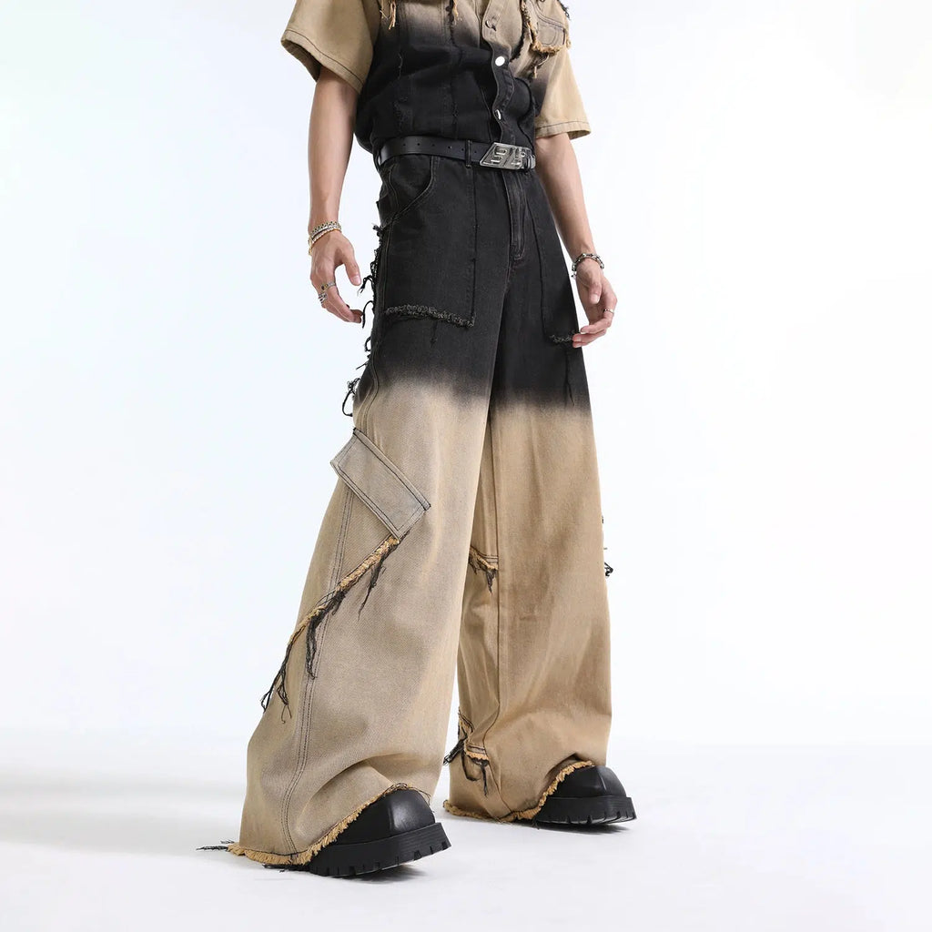 Washed Gradient Denim Suit
