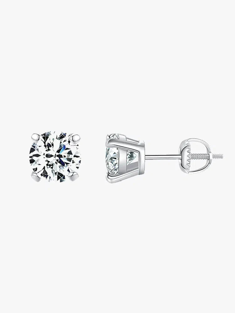 White Moissanite Earrings