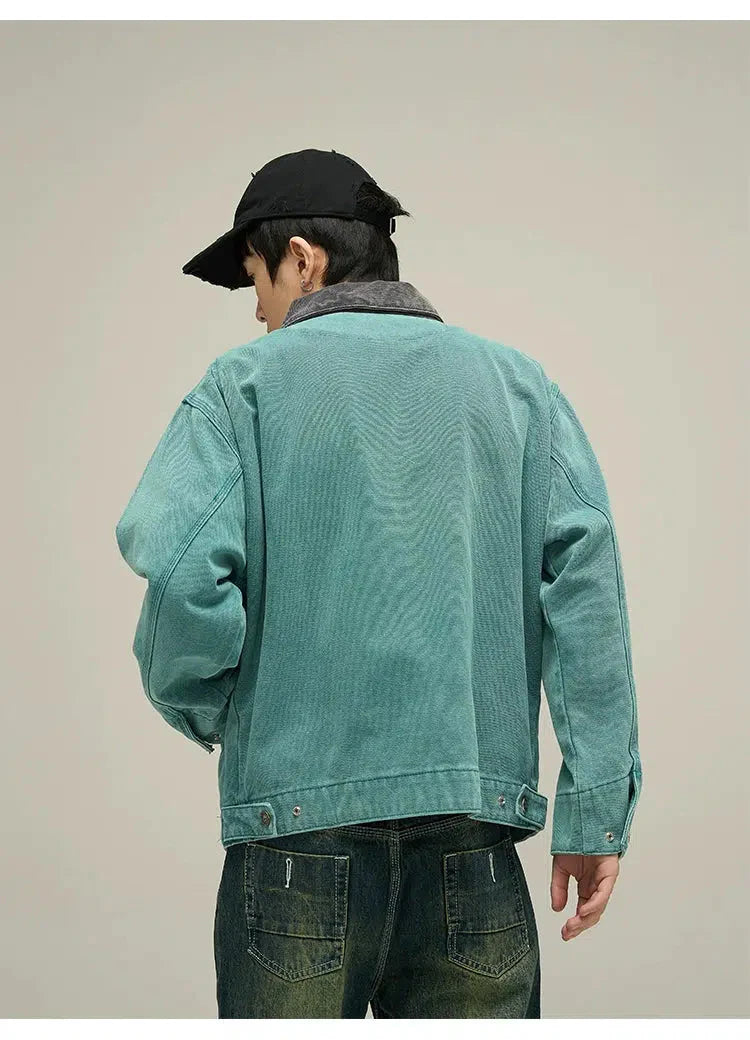 Workwear Lapel Denim Jacket