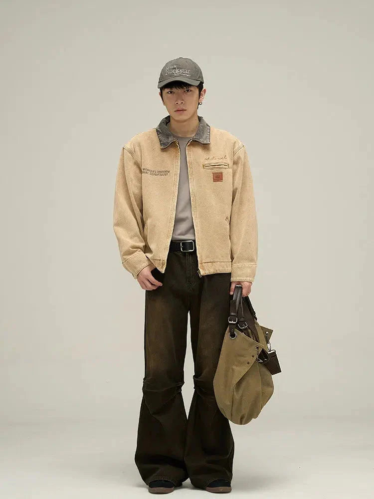 Workwear Lapel Denim Jacket