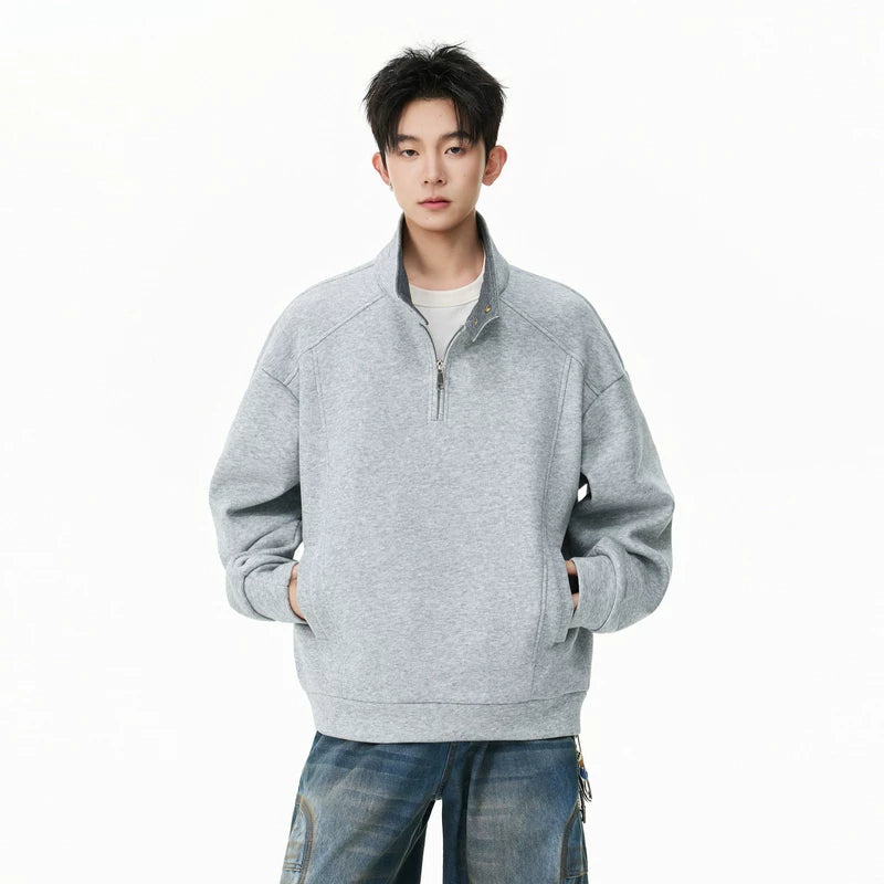 Half Zip Stand Collar Sweatshirt