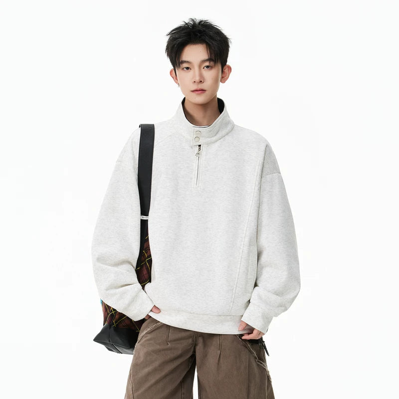 Half Zip Stand Collar Sweatshirt