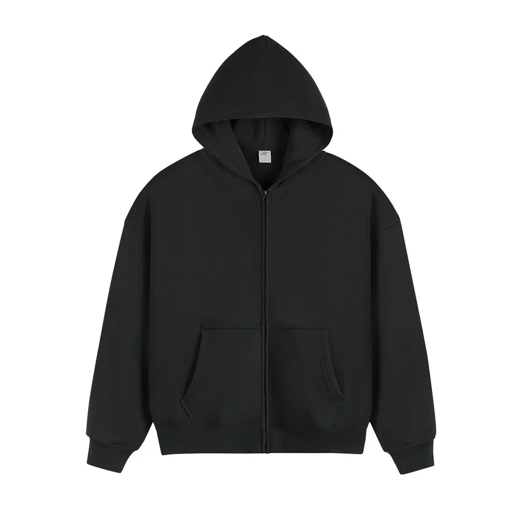 Zip-up Basic Cotton Hoodie