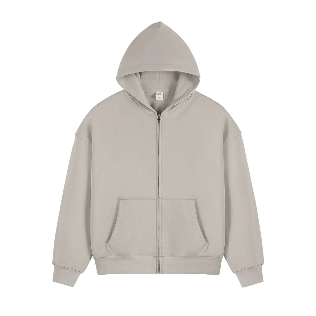 Zip-up Basic Cotton Hoodie