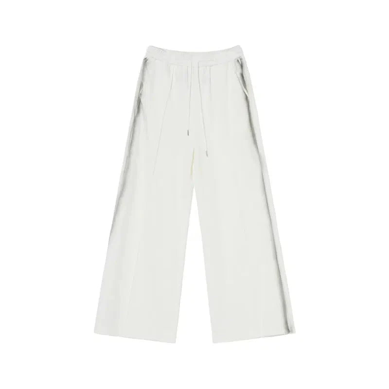 Zipper Hooded Jacket and Loose Straight Pants