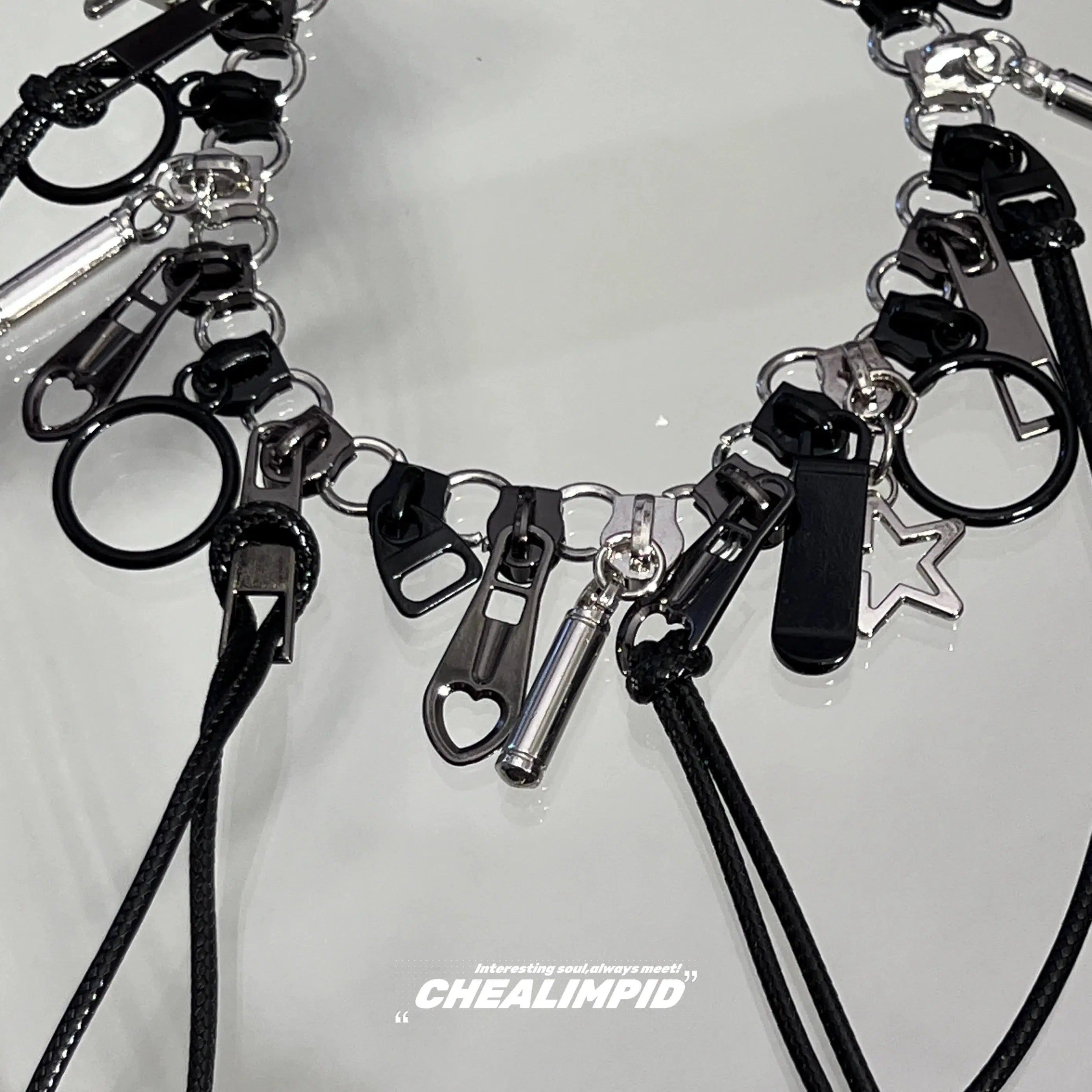Zipper Pendant Irregular Necklace
