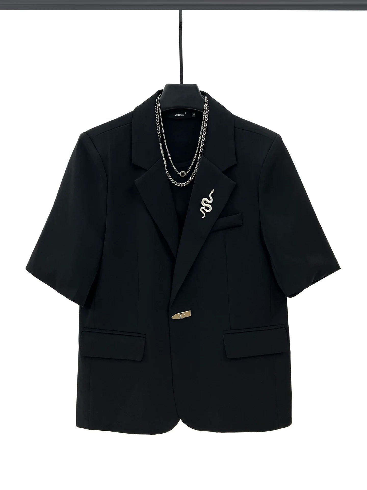 Short Sleeve Casual Single Button Jacket
