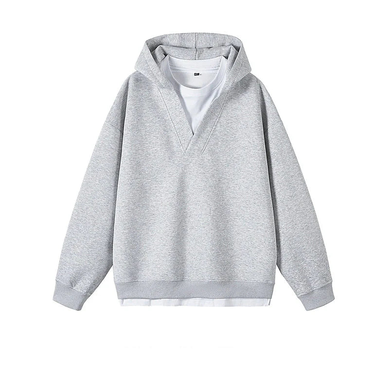 V-Neck Hooded Sweatshirt