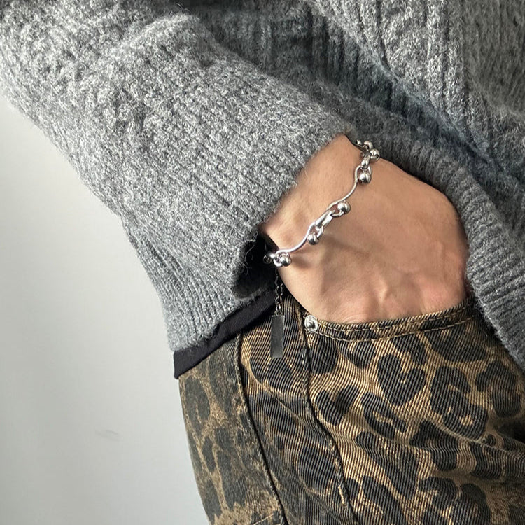 Titanium Steel Arc Chain Bracelet