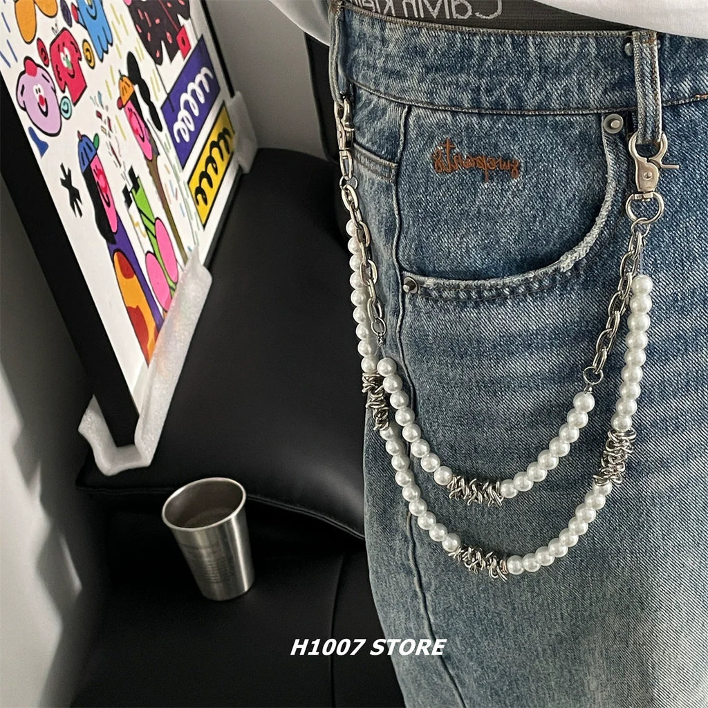 Double Layer Pearl Chain Pants Accessory