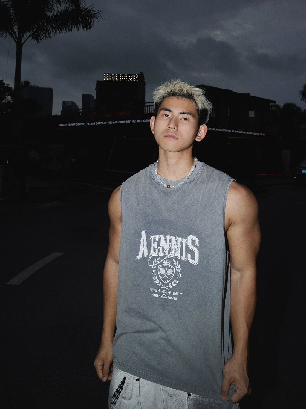 Tennis Academy Distressed Sleeveless Tank Top