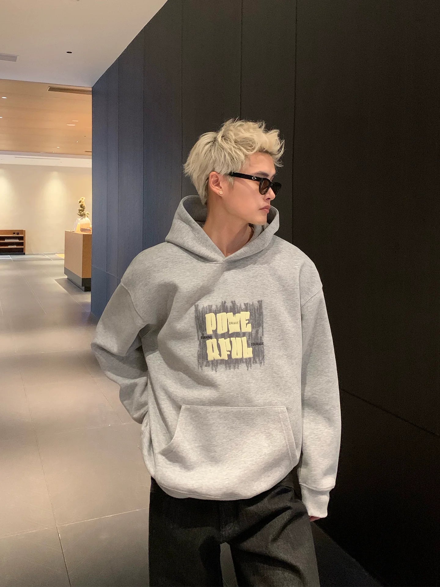 Foam Print Hooded Sweatshirt