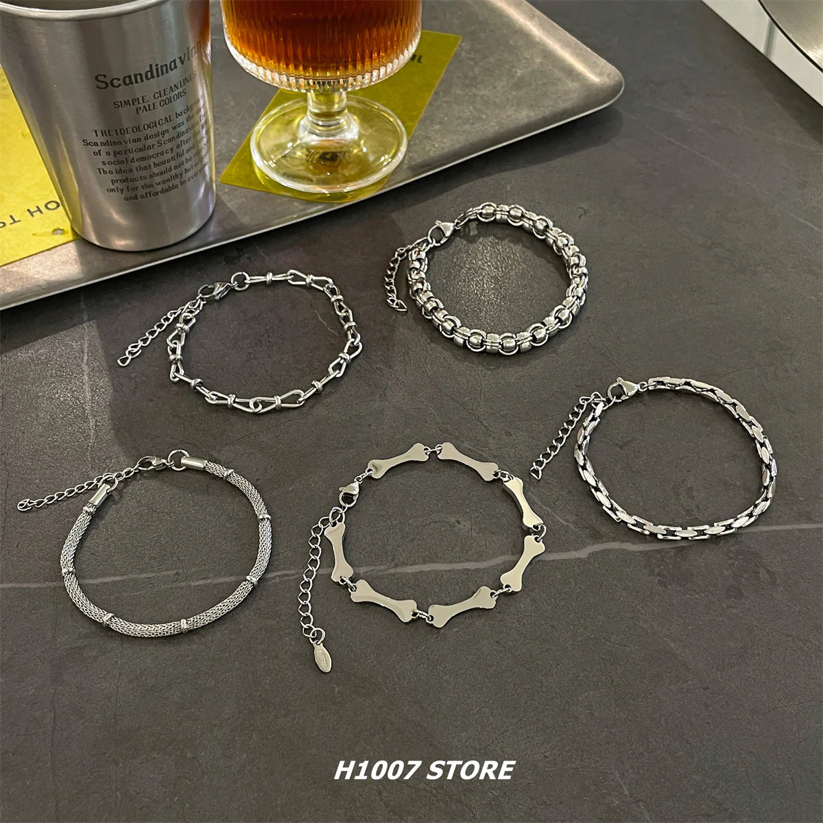 Titanium Steel Hip-Hop Wrist Chains