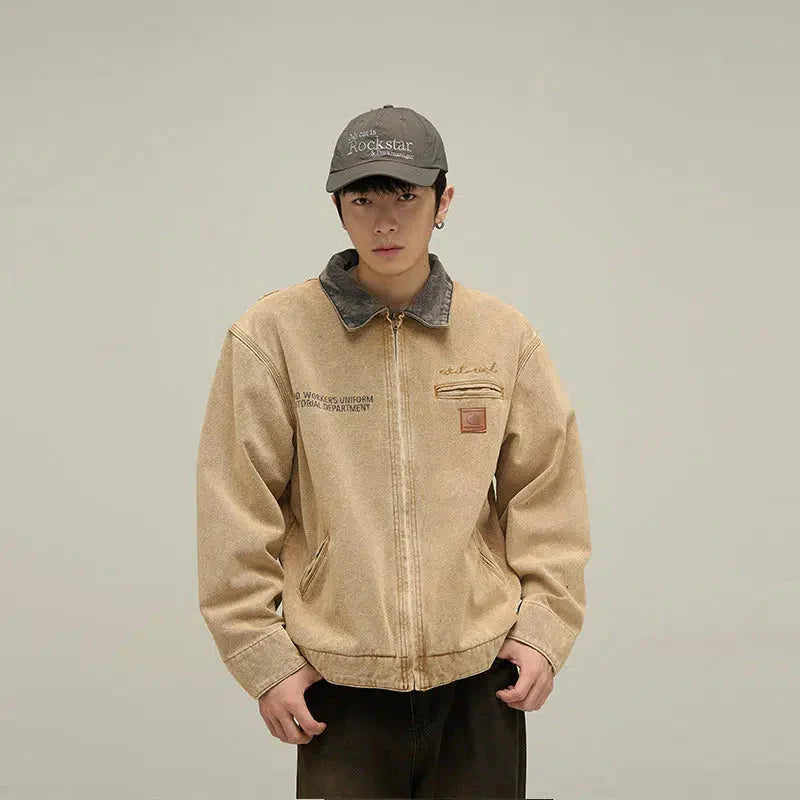 Workwear Lapel Denim Jacket
