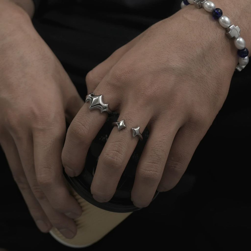 Star Metal Open Adjustable Ring