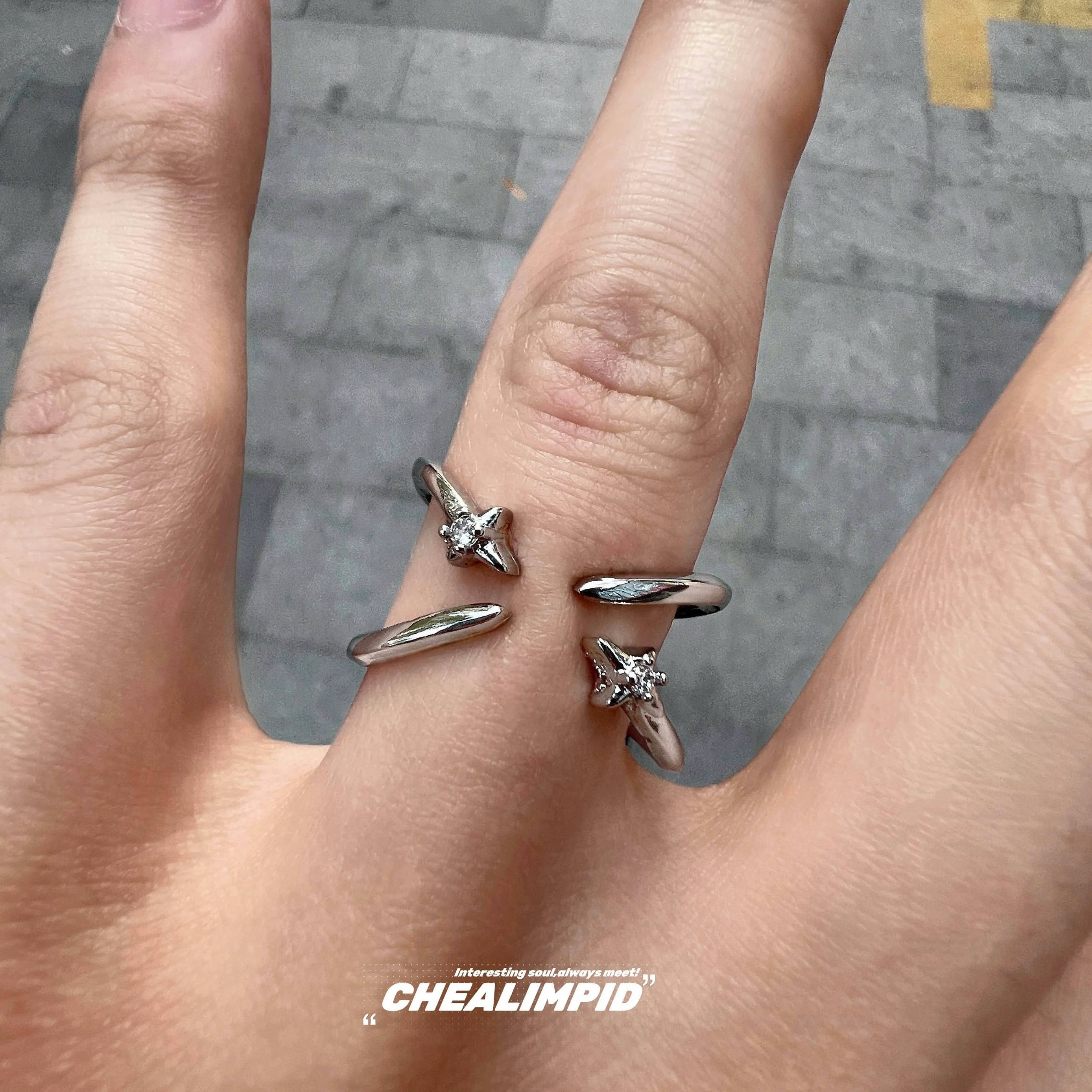 Star-Shaped Open Adjustable Ring