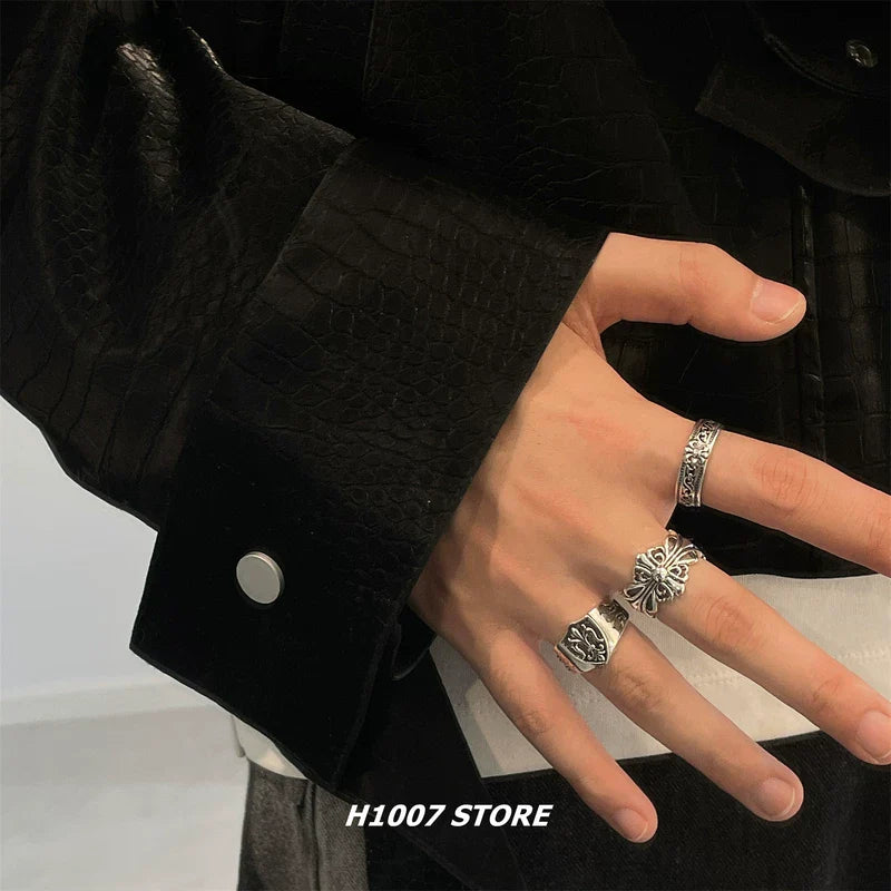 Vintage Distressed Cross Ring