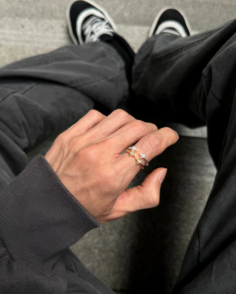 Sterling Silver Open-Ended Star Ring