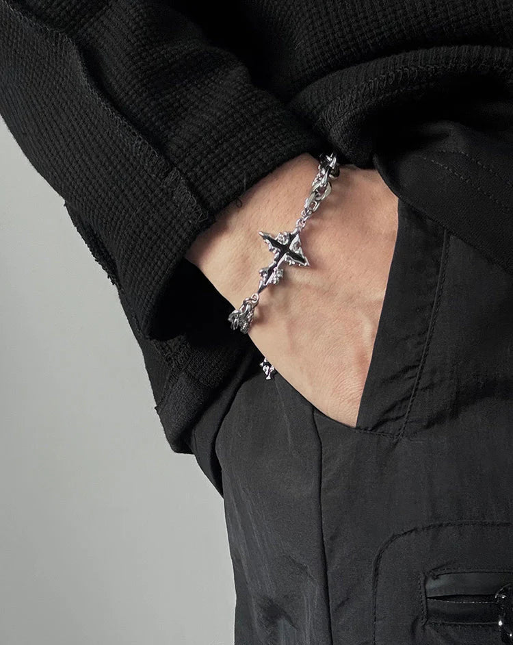 Titanium Steel Cross Chain Bracelet