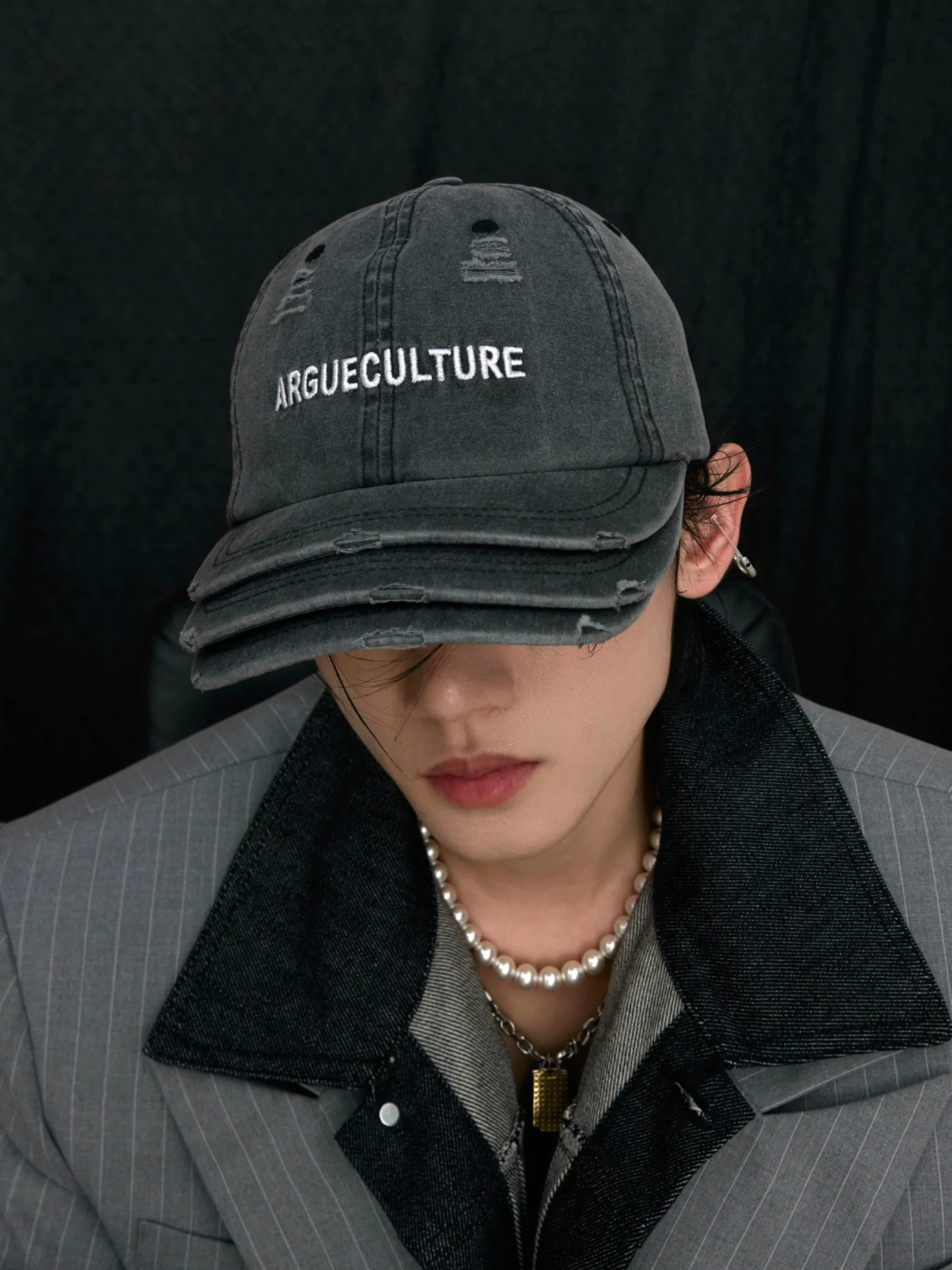 Washed Distressed Brim Baseball Cap