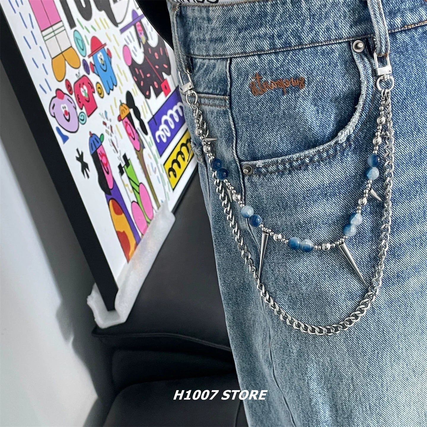 Beaded Spiked Pants Chain