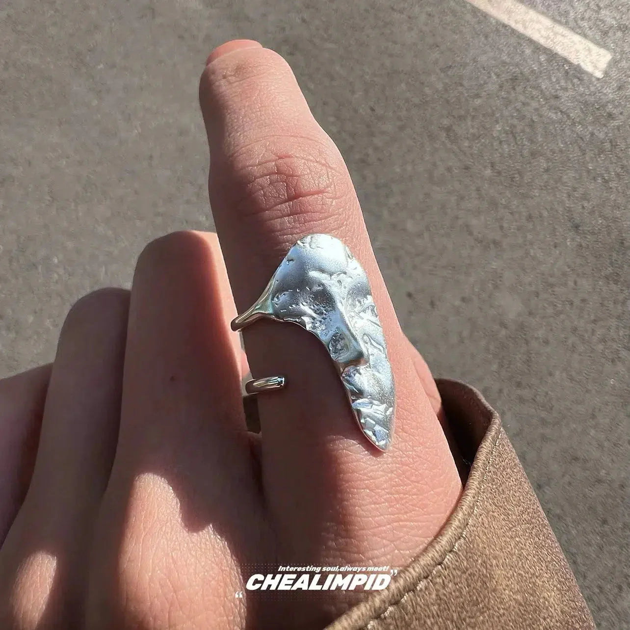 Abstract Sculpted Face Ring