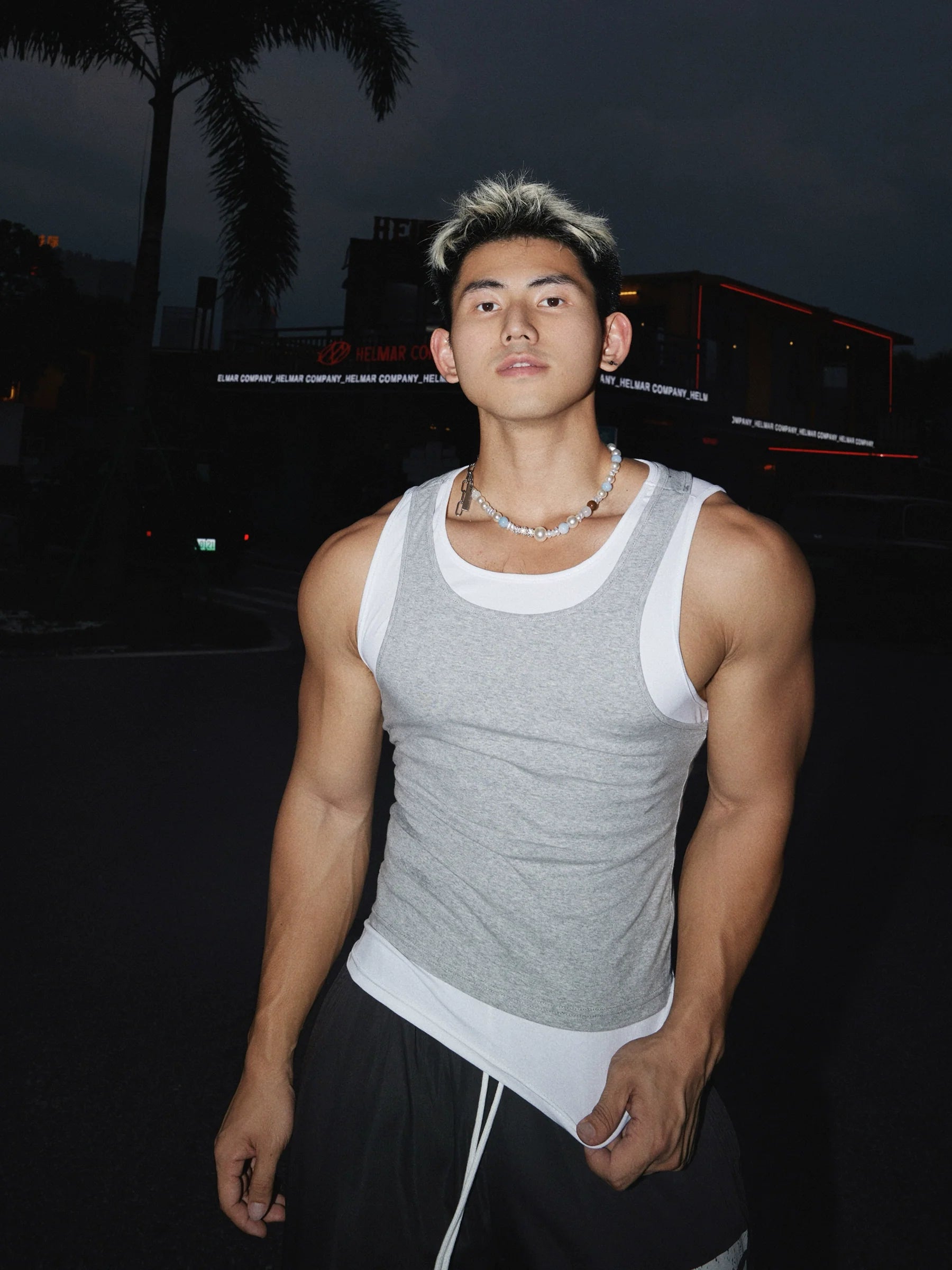 Slim Fit Spliced Two-Piece Vest