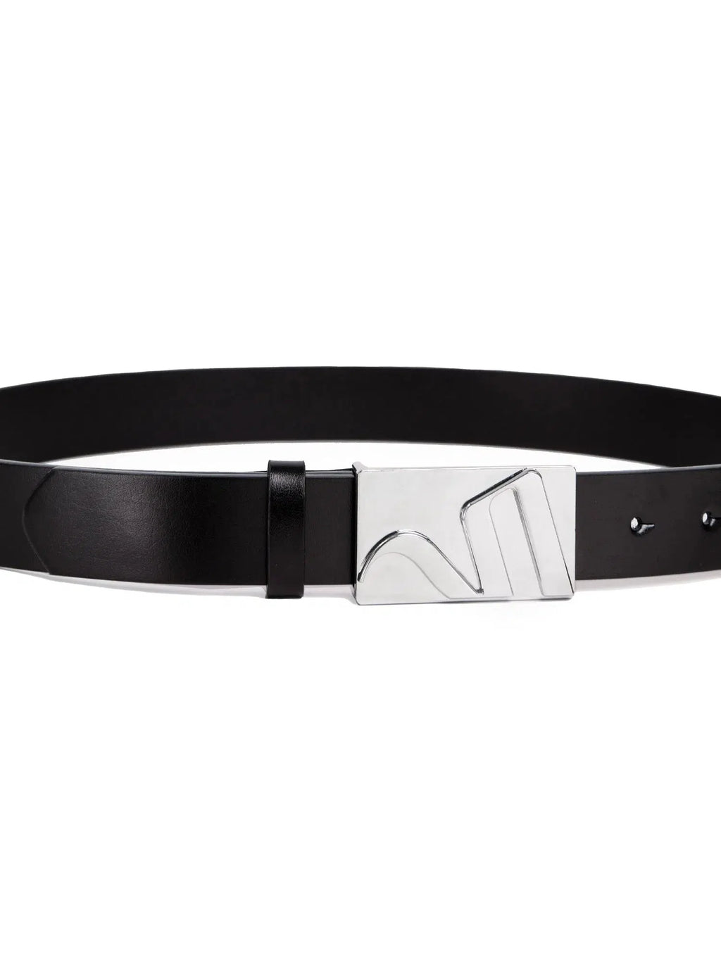 Metal Buckle Sleek Leather Belt