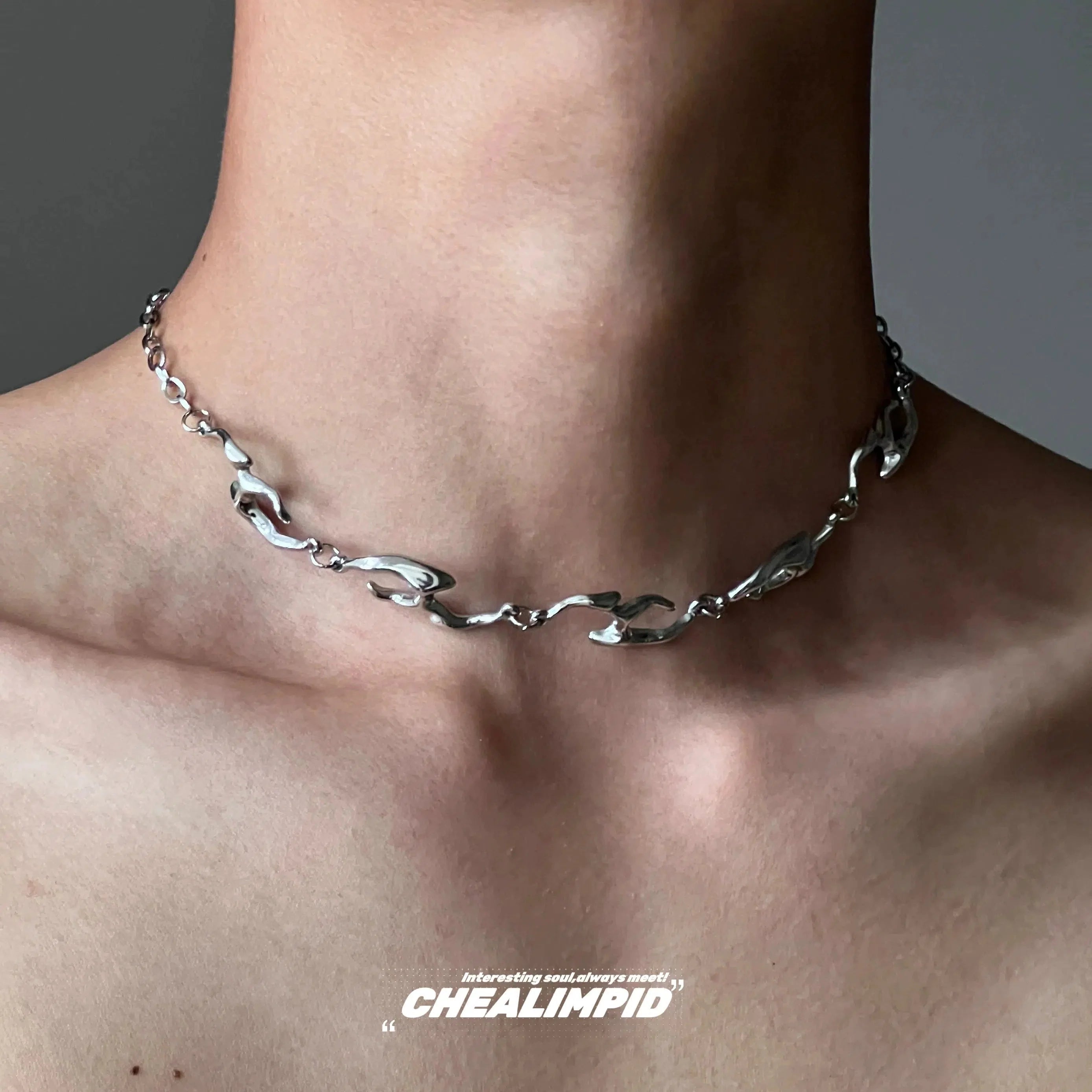 Abstract Chain Link Necklace