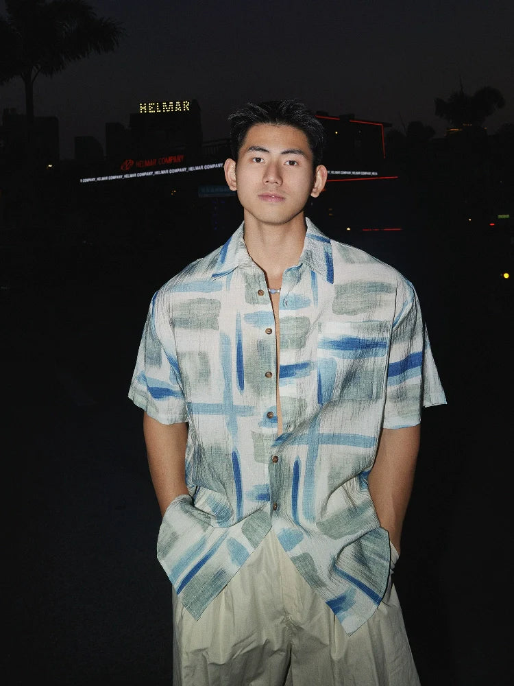 Abstract Graffiti Print Short Sleeve Shirt