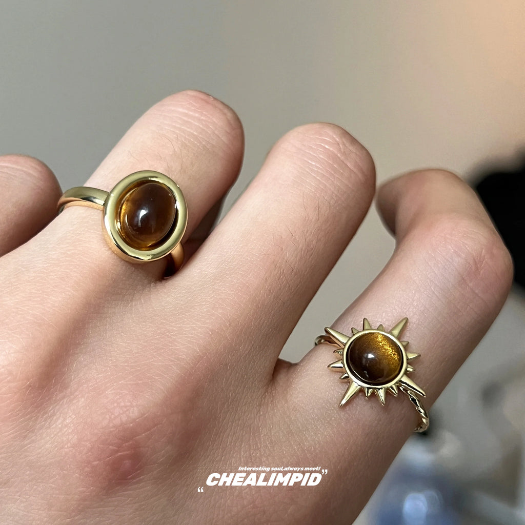Vintage Tiger Eye Stone Open Ring