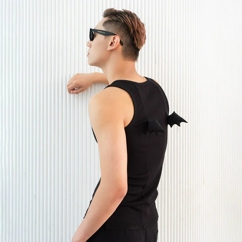 Wings Decoration Slim Fit Vest