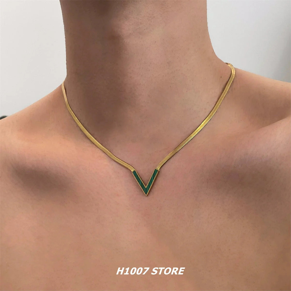 V-Shaped Titanium Steel Necklace