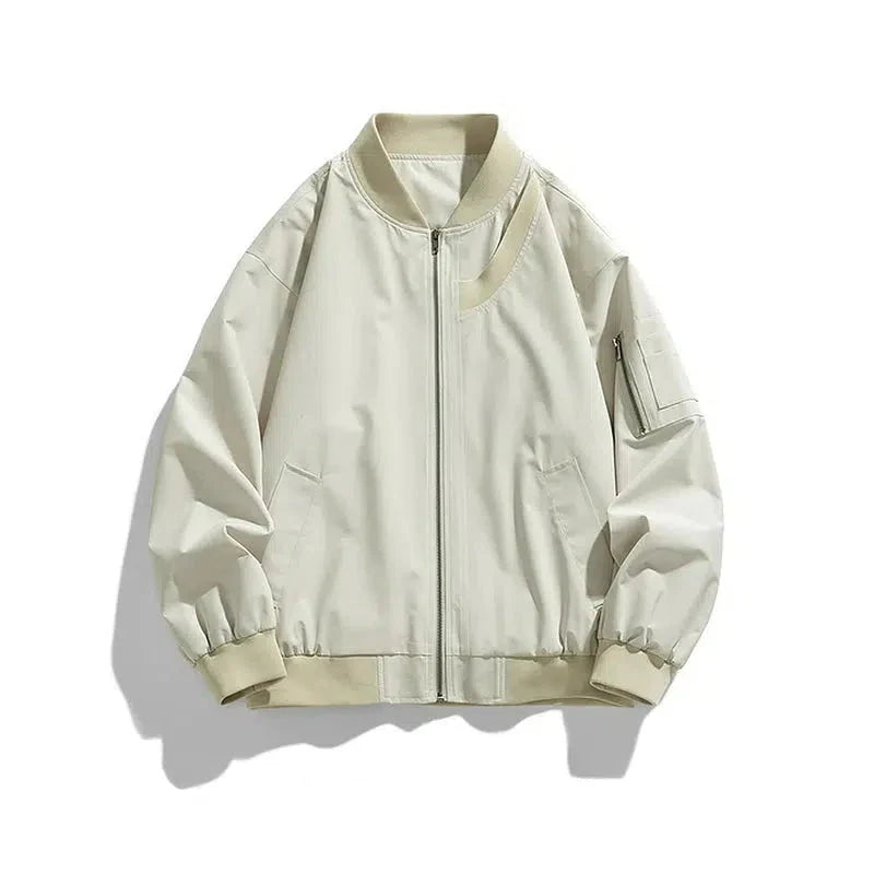 Zip Pockets Bomber Jacket