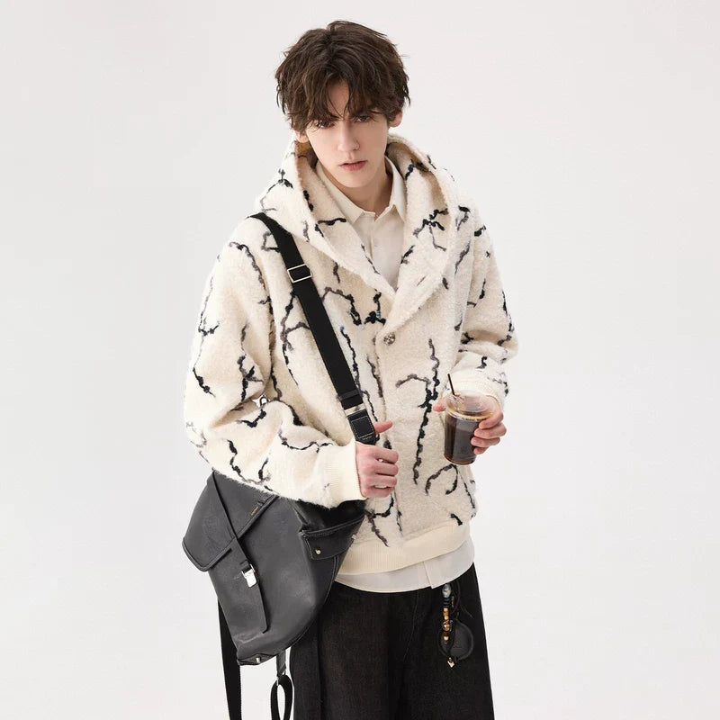 Wool Hooded Striped Sweatshirt