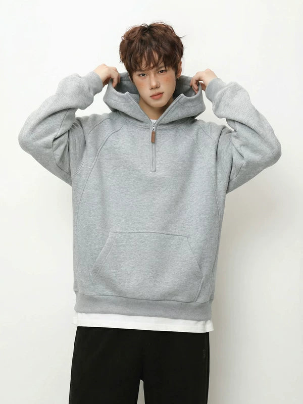 Half-Zip Hooded Pullover Sweatshirt