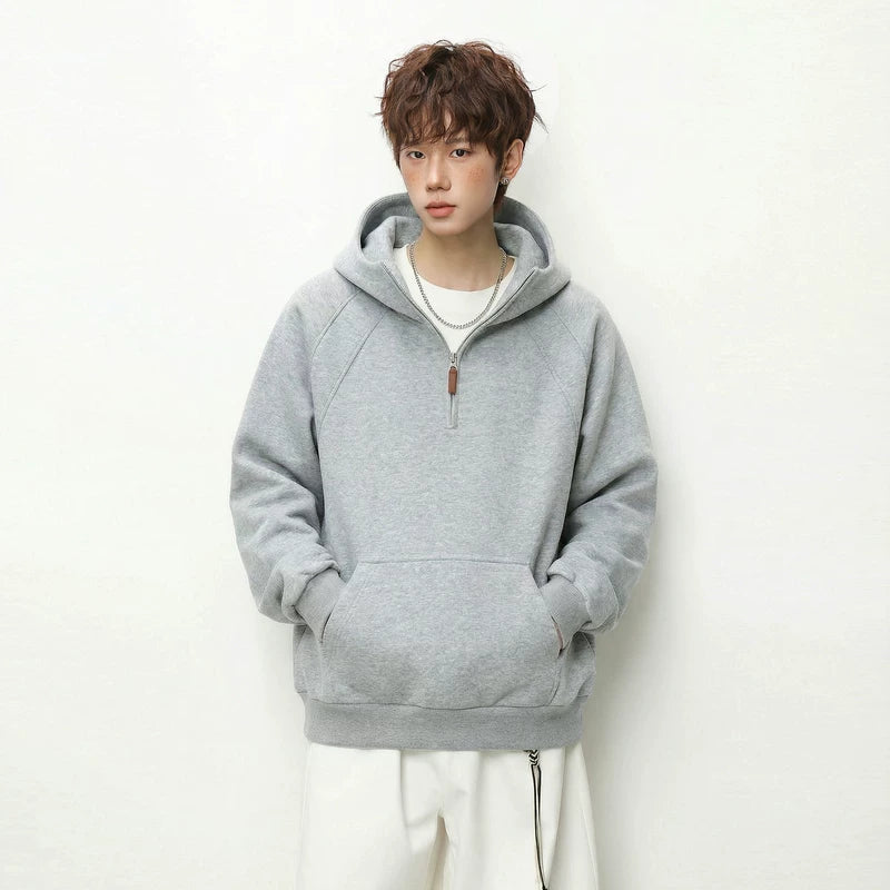 Half-Zip Hooded Pullover Sweatshirt