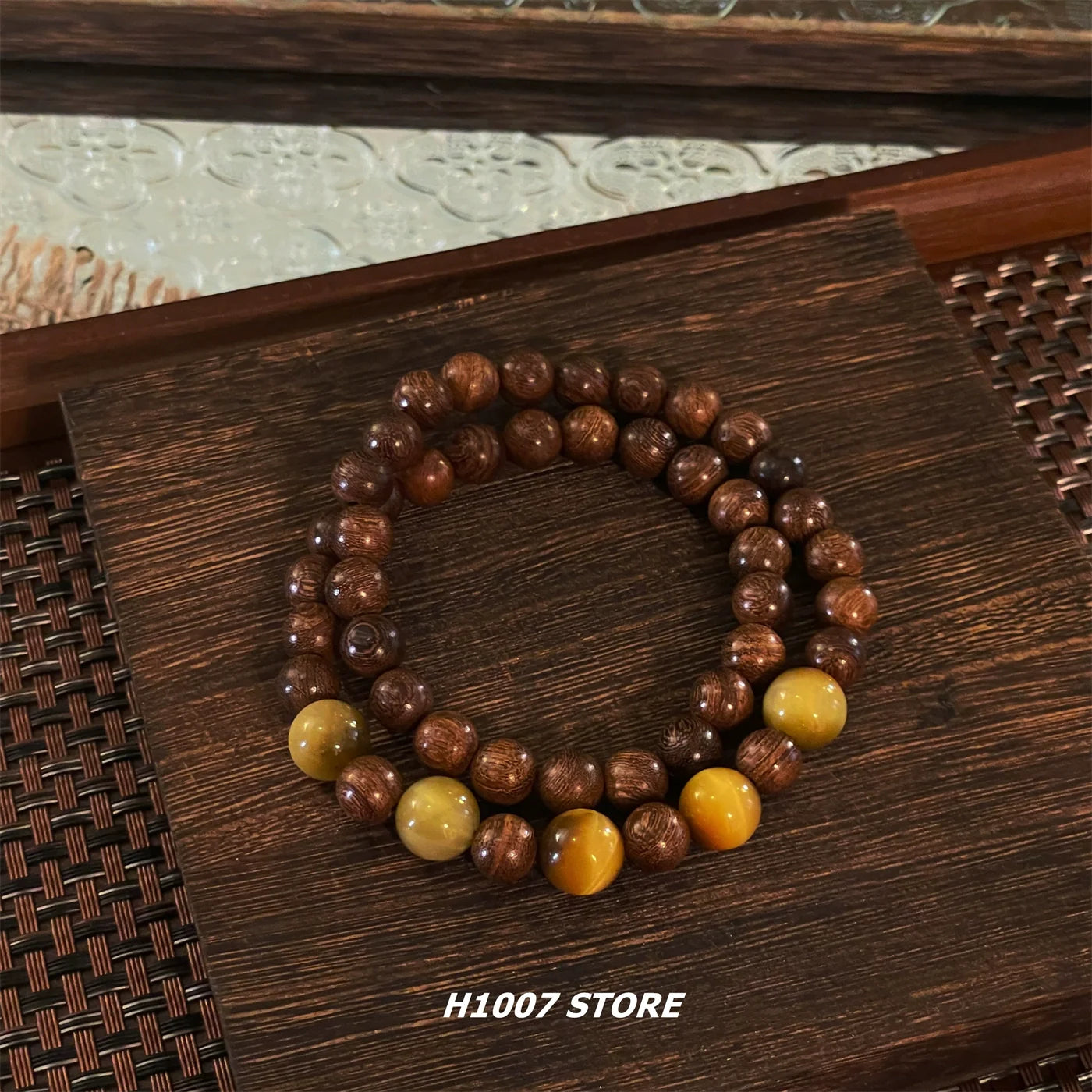 Tiger Eye Pearl Beaded Bracelet