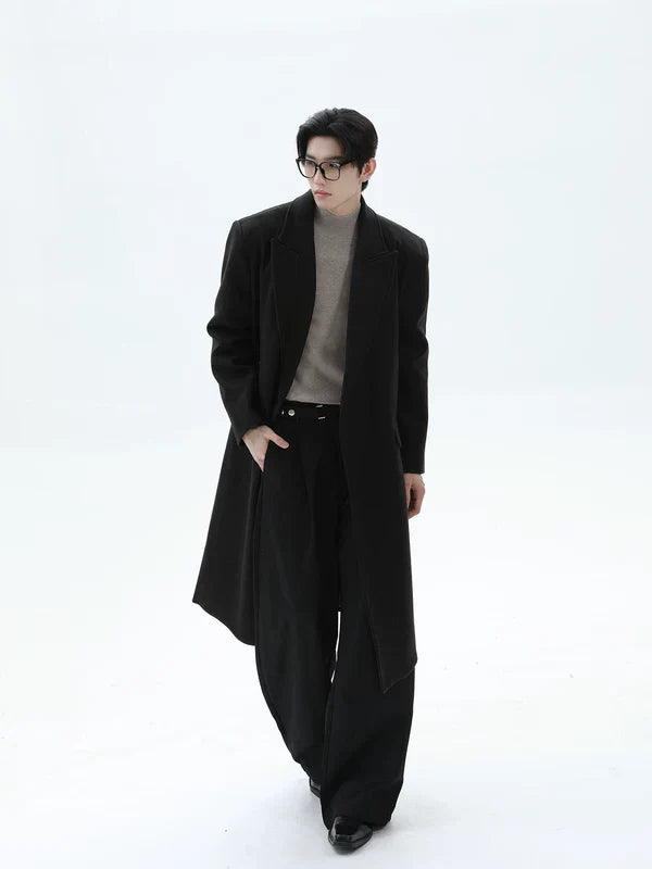 Wool Mid-Length Trench Coat