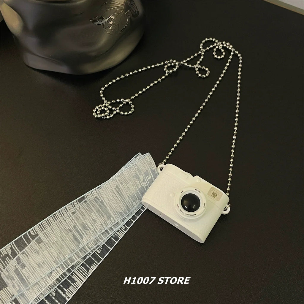 Woven Bag Pendant Long Chain Necklace