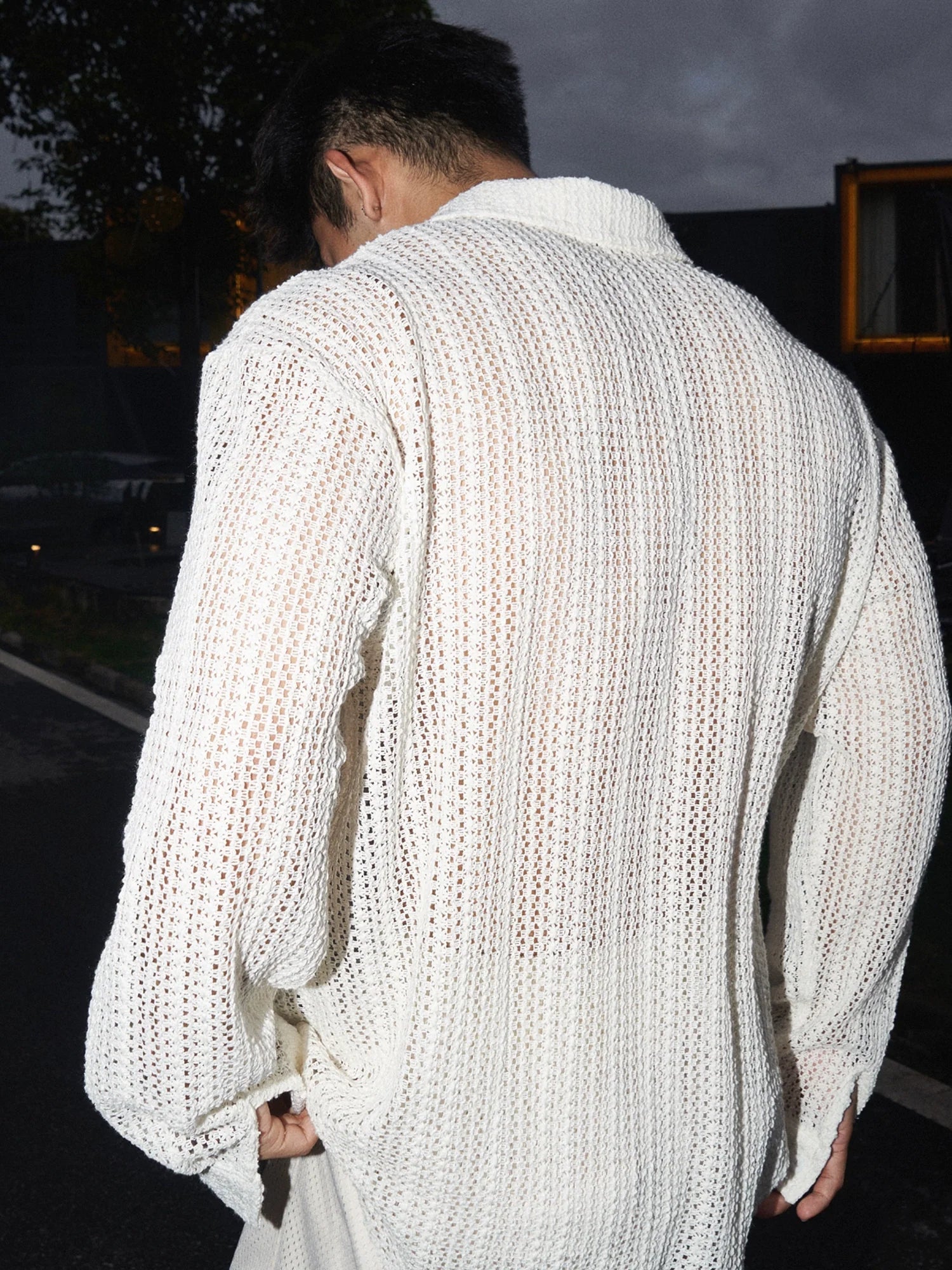 Retro Crochet Button-Up Sleeveless Vest Shirt