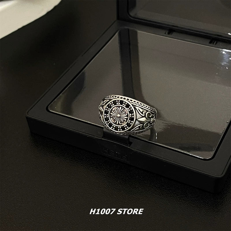 Vintage Distressed Cross Ring