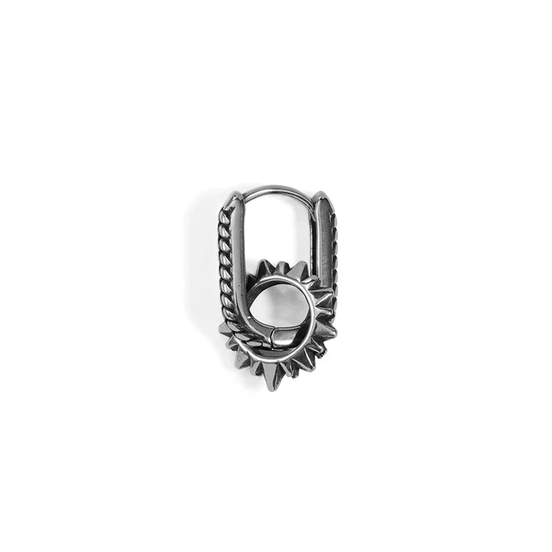 Titanium Steel Punk Hoop Earrings