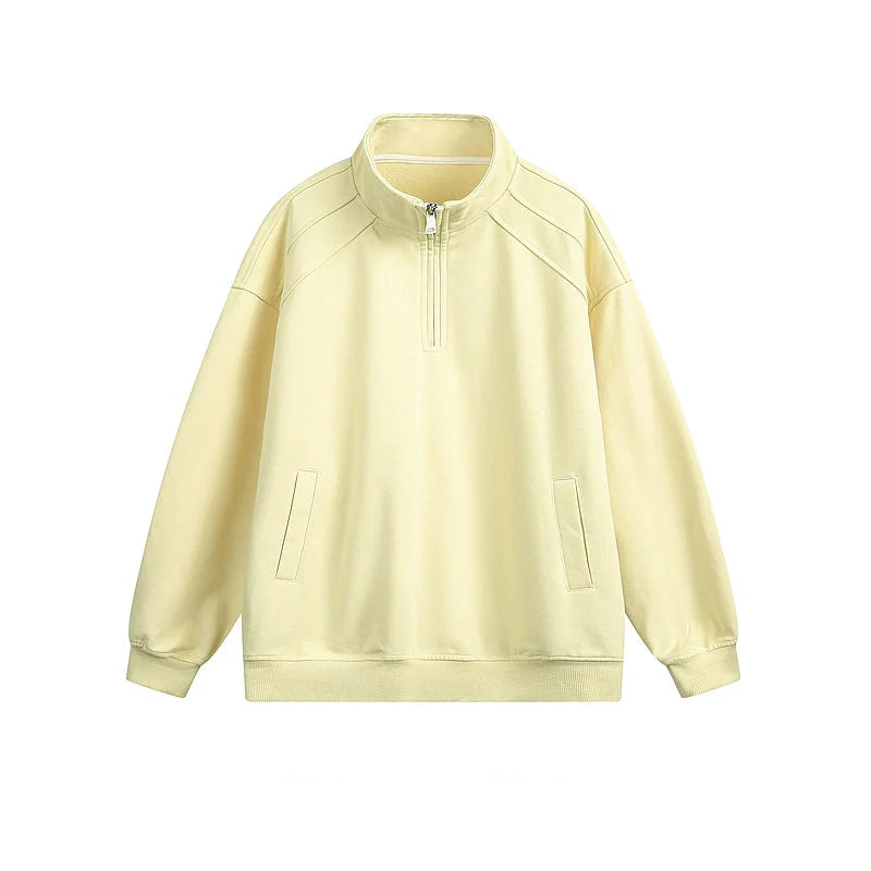Half Zip Pullover Loose Sweatshirt