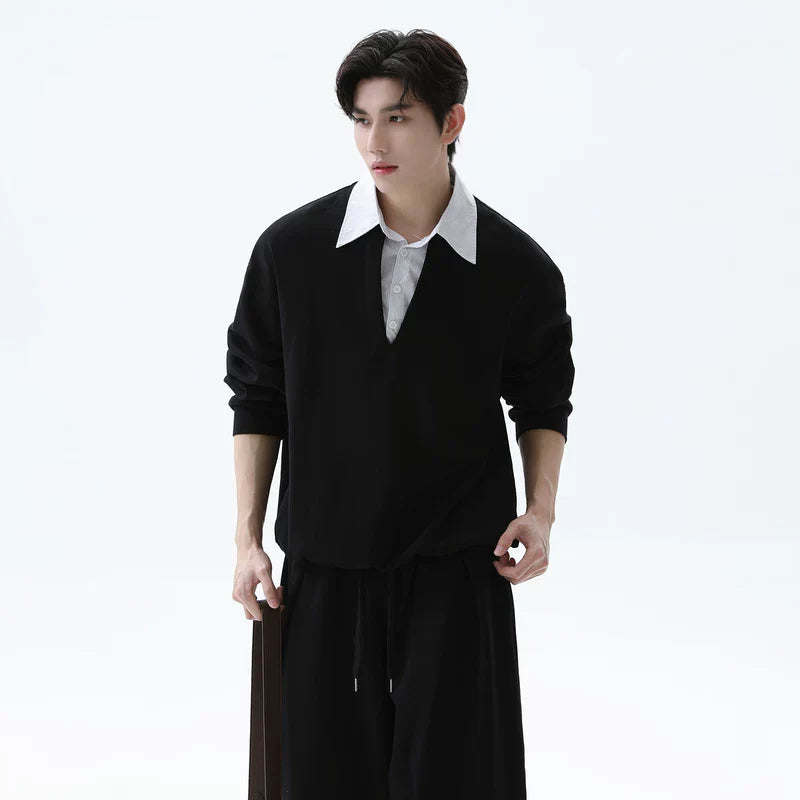 Two-Piece Collared Sweatshirt and Pants (sold separately)