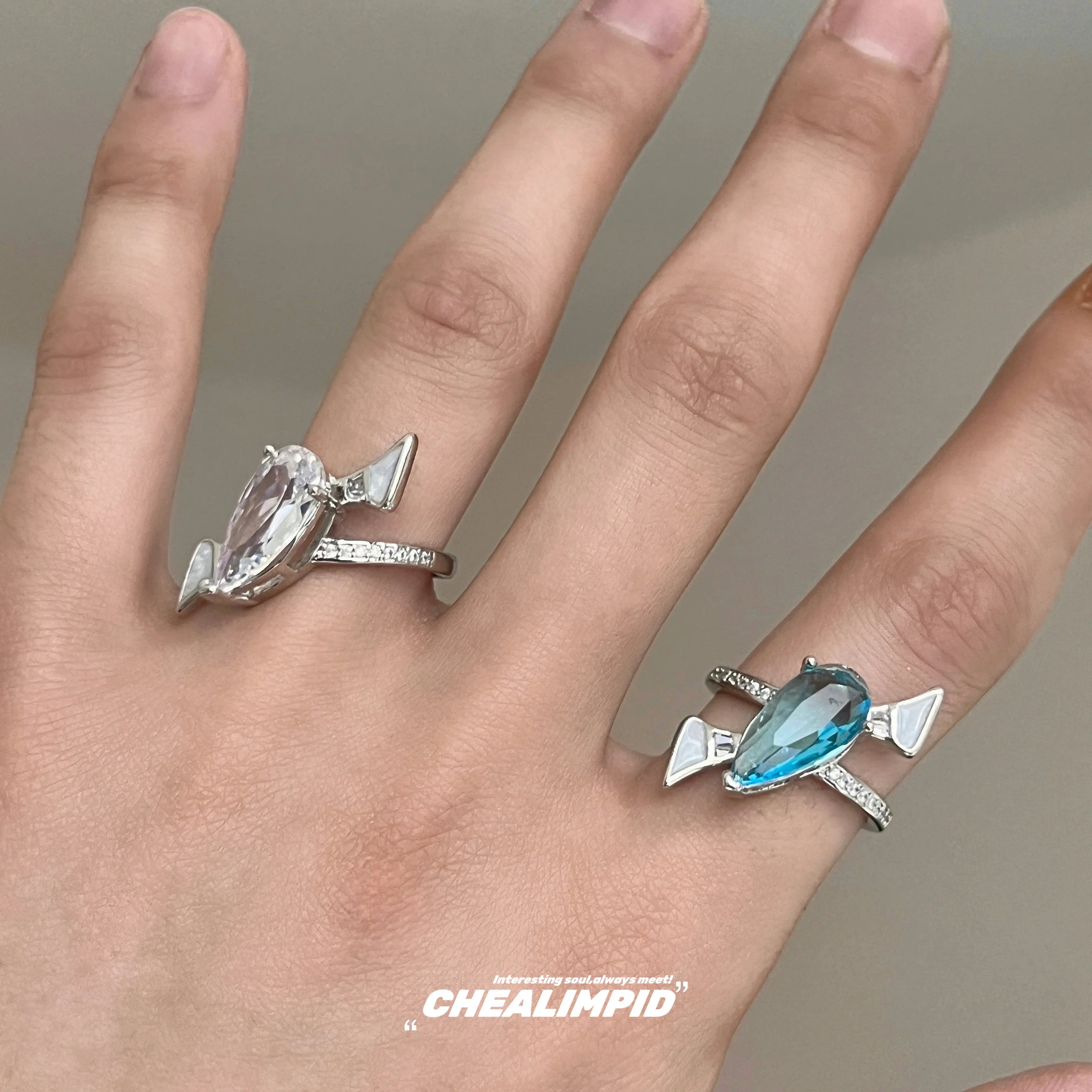 Water Drop Aquamarine Open Ring
