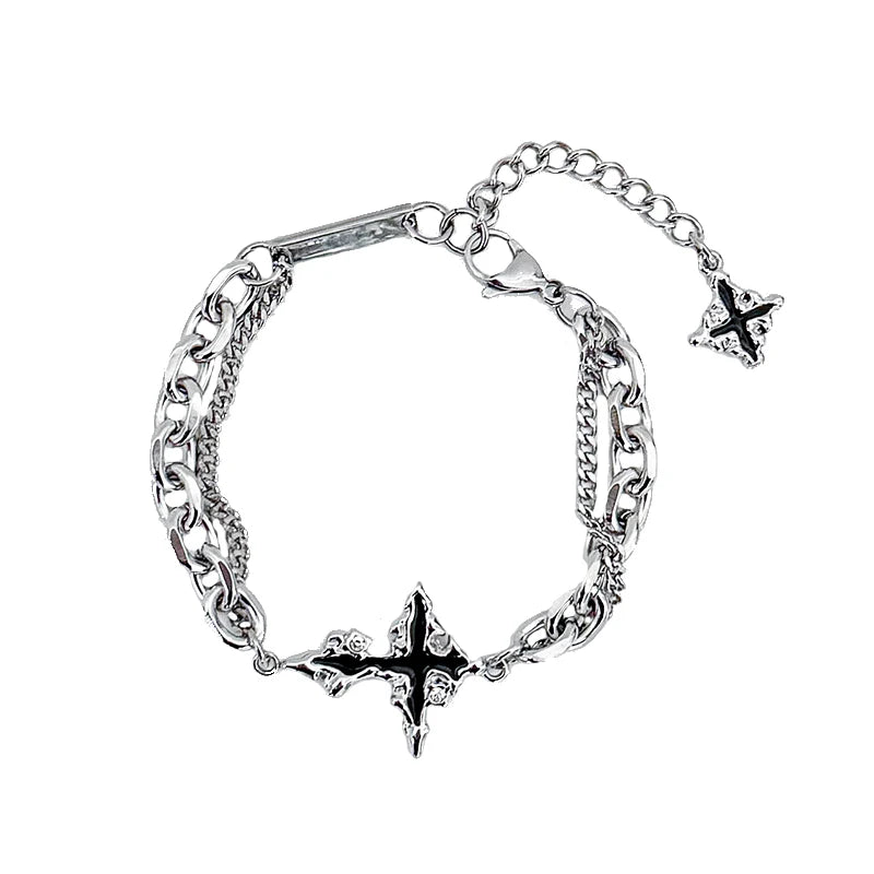 Titanium Steel Cross Chain Bracelet