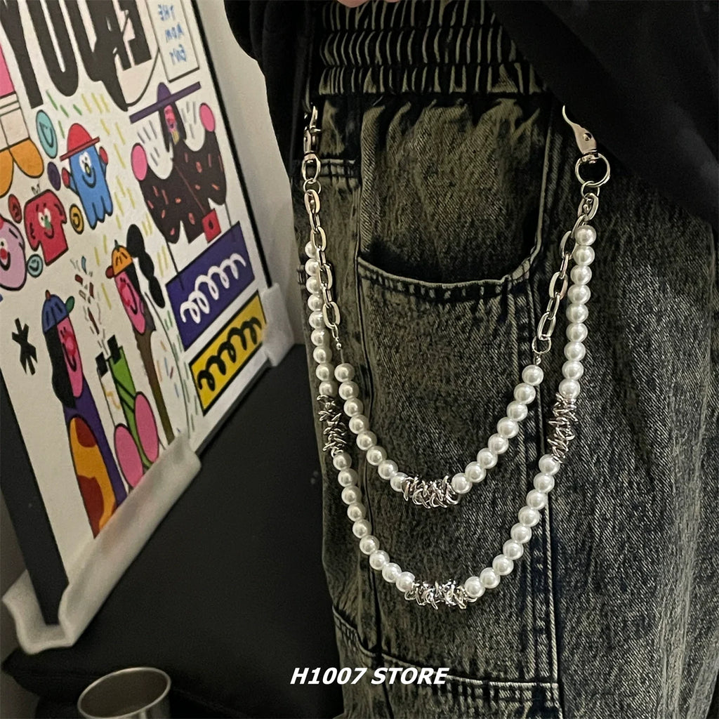 Double Layer Pearl Chain Pants Accessory
